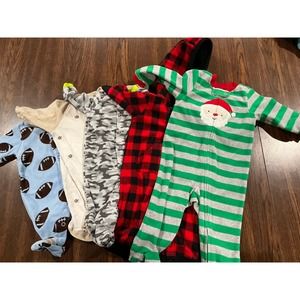 LOT OF 5 Infant Boys Sleepers, Multiple Sizes